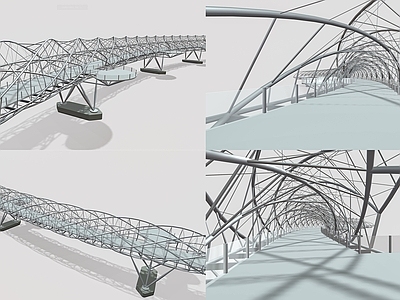 现代桥 天桥螺旋桥 异形结构桥 钢结构大桥 跨海大桥 墙天桥
