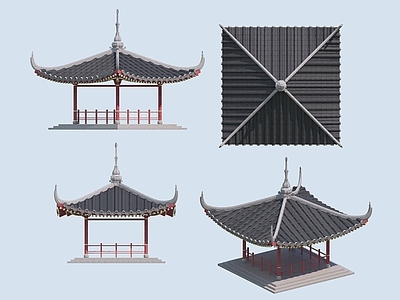 中式古建 中式亭子 凉亭