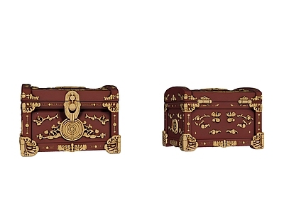 复古中古其他小品 复古中古藏宝箱 中古复古首饰盒 精美收纳箱 复古首饰箱 中世纪宝箱