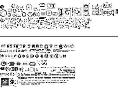 现代综合家具图库 综合图库 家具组合 施工图