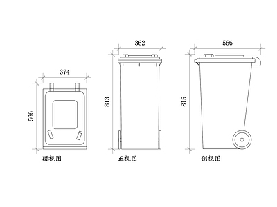 现代垃圾桶 垃圾桶平面图 垃圾桶结构图 垃圾桶设计图 垃圾桶布局图 垃圾桶安装图 施工图