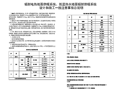 现代综合制图规范 地暖装修施工说明 施工图