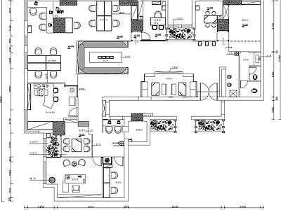 现代工作室 设计办公室平面图 办公空间平面图 办公室设计平面图 施工图 工作室