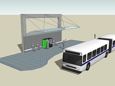 现代公交站台 小型公交站台
