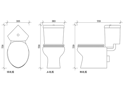 现代卫浴设施 异形马桶平面图 异形马桶结构图 异形马桶设计图 异形马桶布局图 异形马桶安装图 施工图