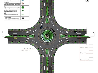 现代道路绿化 道路绿化 施工图