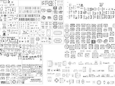 现代综合家具图库 家具图块 施工图