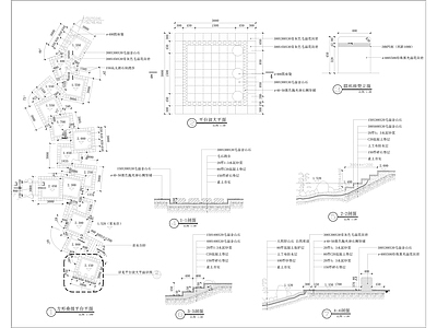 现代综合景观图库 方形叠级 施工图