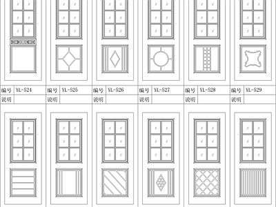 现代门 现代实木图块 施工图