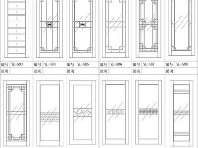 现代门 现代实木图块 施工图