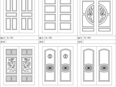 现代门 现代实木图块 施工图