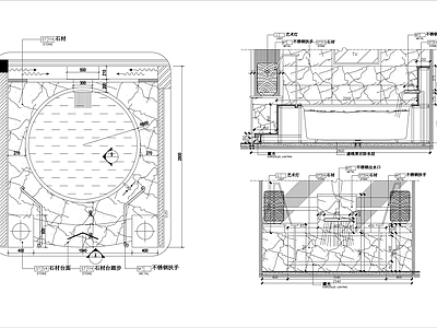 现代其他节点详图 浴缸大样节点图 施工图