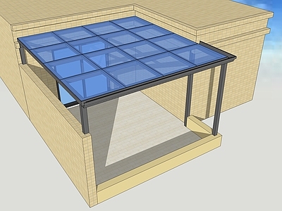 现代雨棚 玻璃 钢结构