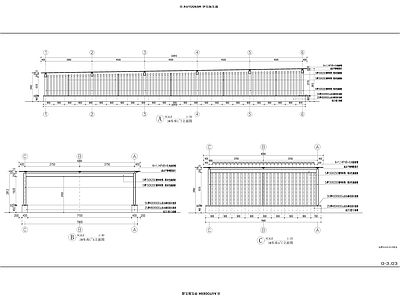 现代廊架 玻璃廊架 施工图