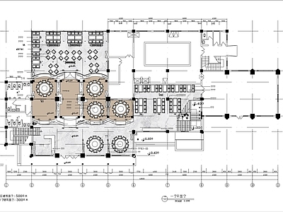 现代新中式中餐厅 茶餐厅 平面布局图 施工图