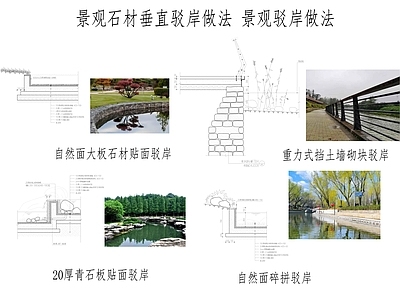 现代综合景观图库 景观 垂直 景观垂直驳岸 景观驳岸 石材驳岸 施工图