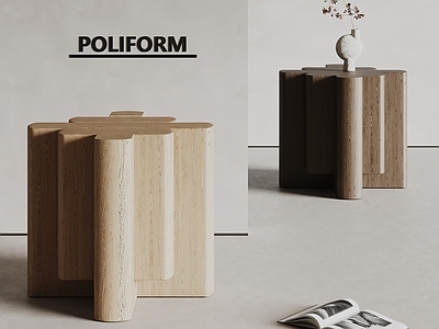 现代边几 poliform 现代边几 实木边几 花瓶