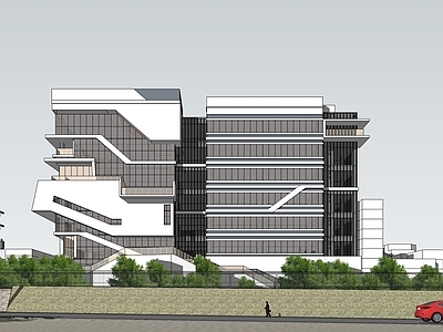 现代北欧学校建筑 教学楼学校 大学实训楼 现代教学楼