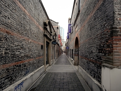 新中式中式街道外景 人行道 巷子 小巷