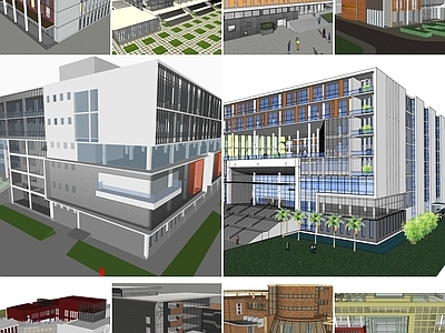 现代学校建筑 10套学校 图书馆