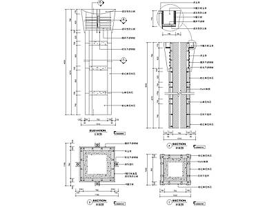 现代其他节点详图 柱子 施工图