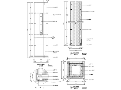 现代其他节点详图 柱子 施工图