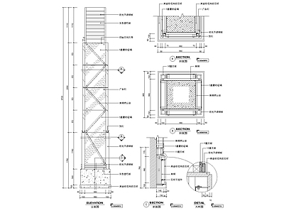 现代其他节点详图 柱子 施工图