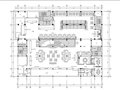 现代自助餐厅 自助海鲜店设计 海鲜餐 施工图