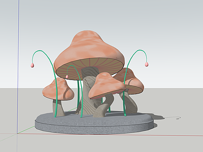 现代雕塑小品 蘑菇雕塑 蘑菇