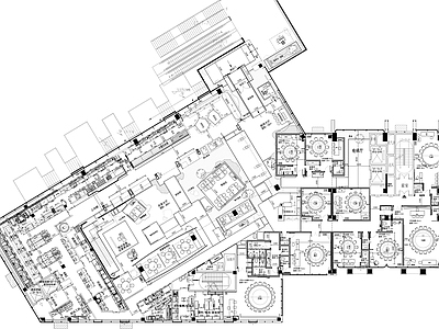 新中式工装图库 中餐厅 餐饮会所 大餐饮 中餐会所 施工图 工装图库