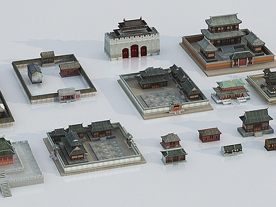 中式古建 中式古建筑 仿古建筑 古代四合院 古代城楼