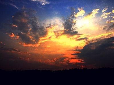 现代天空外景 夕阳天空