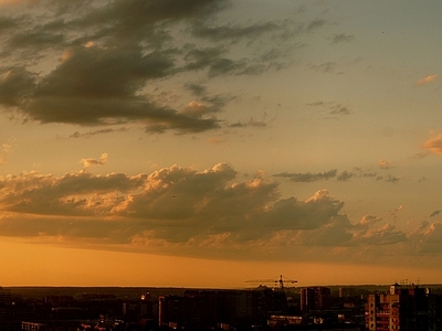 现代天空外景 夕阳天空