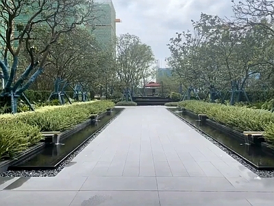 景观节点 对称水景 对称水景通道 景观跌水景 水景 仪式对称水景 施工图