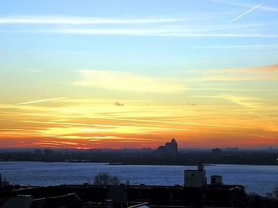 现代天空外景 黄昏天空 夕阳天空