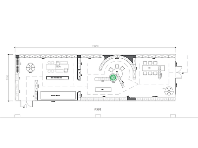 现代工业其他工装空间 布料展厅 展厅设计 展厅平面布置 施工图