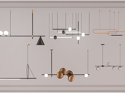 现代吊灯 现代组合 金属 客厅
