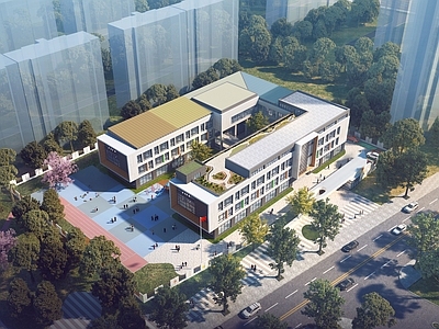 现代幼儿园建筑 现代多层幼儿园 社区幼儿园 平立面方案 施工图