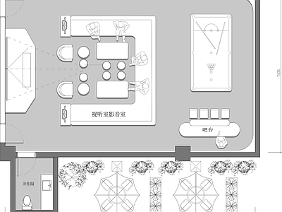 现代影音室 别墅KTV影音室 施工图