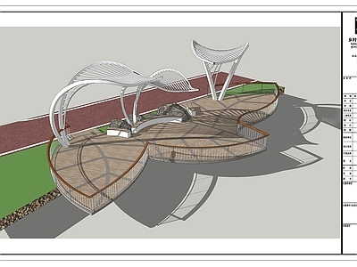 现代廊架 瓣亲水 施工图