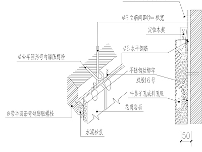 景观节点 湿挂节点做法 施工图