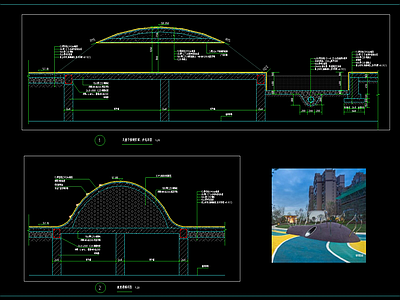 景观节点 儿童转筒彩丘 施工图