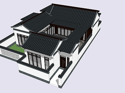 中式新中式四合院 中式四合院别墅 农家四合院 独栋四合院