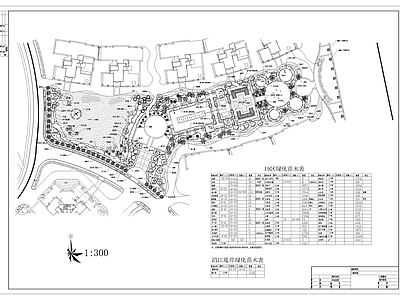 现代新中式公园景观 小区景观公园 曲线 折线 施工图