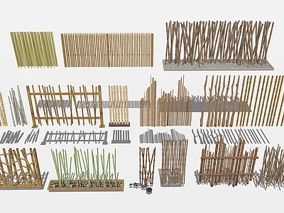 竹子 组合 竹篱笆组合