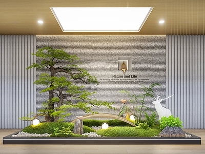 现代室内景观 室内造景 植物景观 庭院小品 花池 植物堆