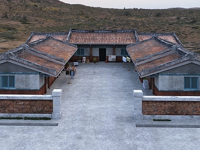 现代艺术风格建筑 三合院 农村小院 农家乐 农村建筑 平房 乡村建筑