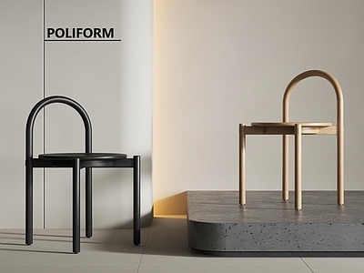 现代简约餐椅 Poliform 单椅 原木单椅 原木餐椅