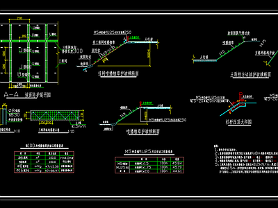 现代其他节点详图 挂网喷播植草大样 施工图
