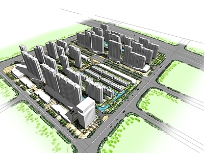 现代简约简模规划 住宅规划 高层别墅商业规划